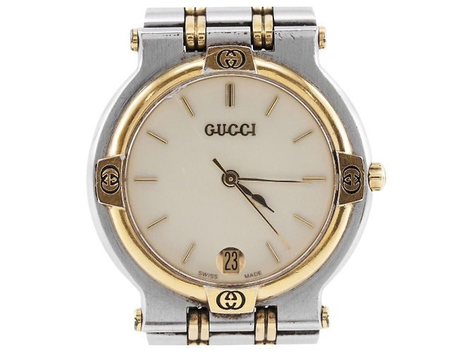 Gucci 9000M Edelstahl Quarz Silber