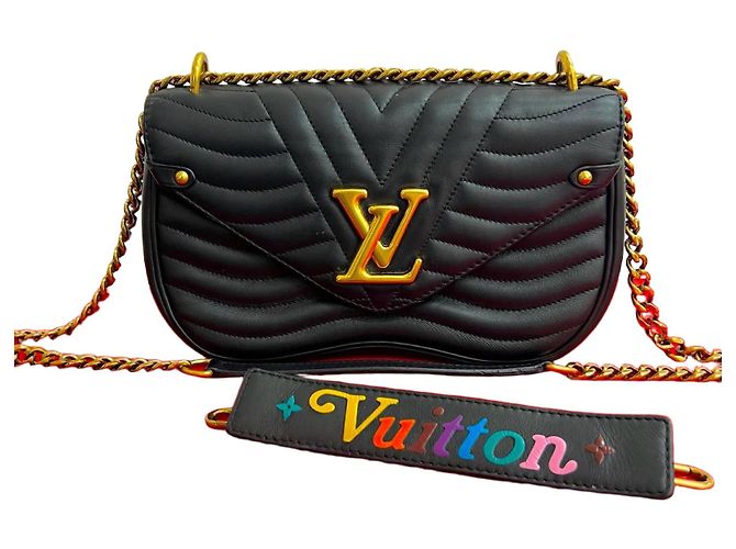 Borsa a tracolla 2way in pelle New Wave Louis Vuitton Nero