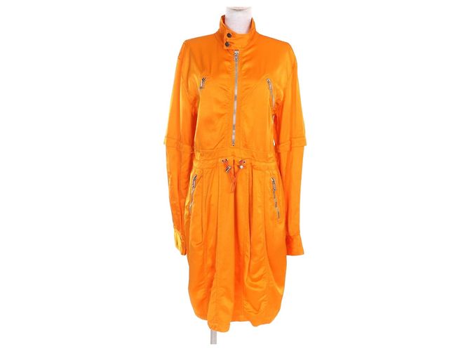 Vestido de rayón Bottega Veneta Naranja