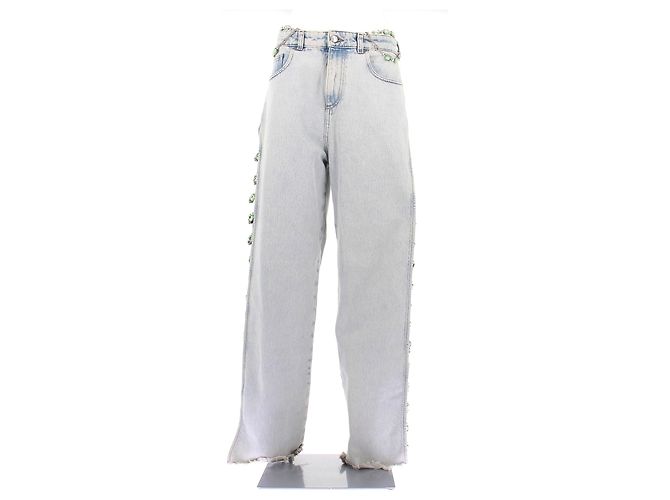 GCDS Jeans azul com joias