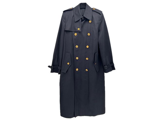 Givenchy Gabardina negra con botones dorados Negro