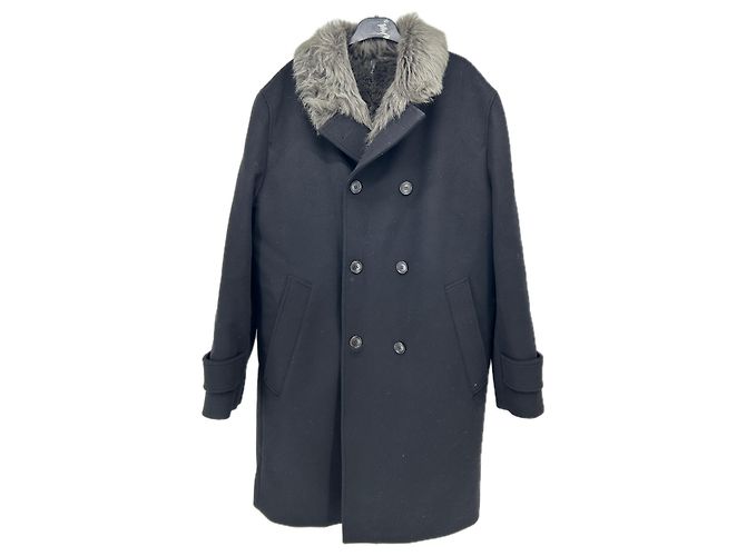 Christian Dior Black lambskin-lined coat