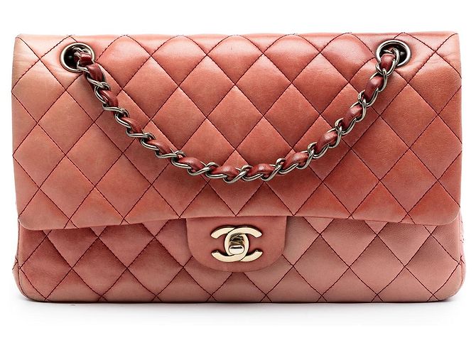 Chanel Orange Medium Classic Lambskin Ombre Double Flap Pêche