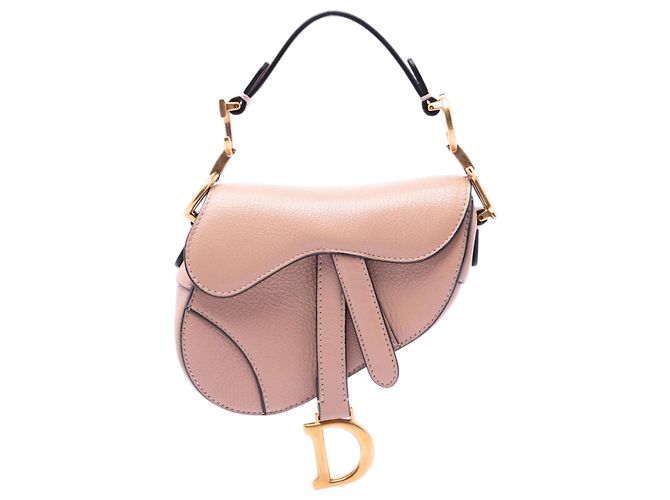 Bolsa Saddle Dior em micro pele de cabra marrom Carne