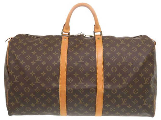 Bolso Boston Louis Vuitton Keepall 55 Monogram Castaño Monograma