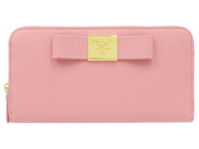 Prada Saffiano Leather Long Wallet Pink