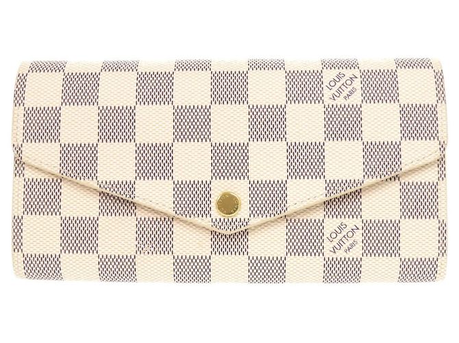 Sarah Cartera larga Louis Vuitton Damier Azur Blanco