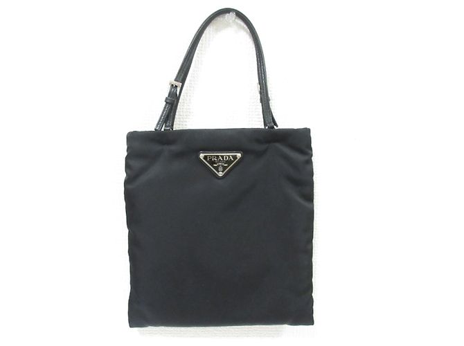 Prada Tessuto Nylon Triangle 2-Way Chain Shoulder Bag Black