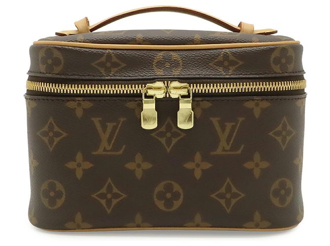 Bolso Pouch Mini Louis Vuitton Monogram Nice Castaño Blanco Monograma