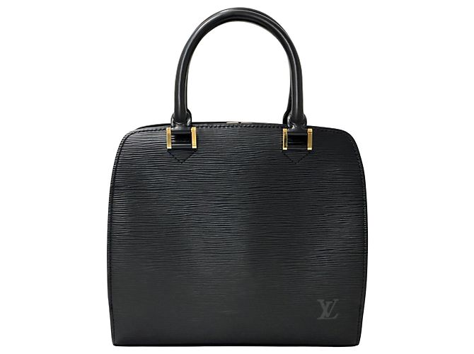 Sac à main en cuir Epi Louis Vuitton Noir