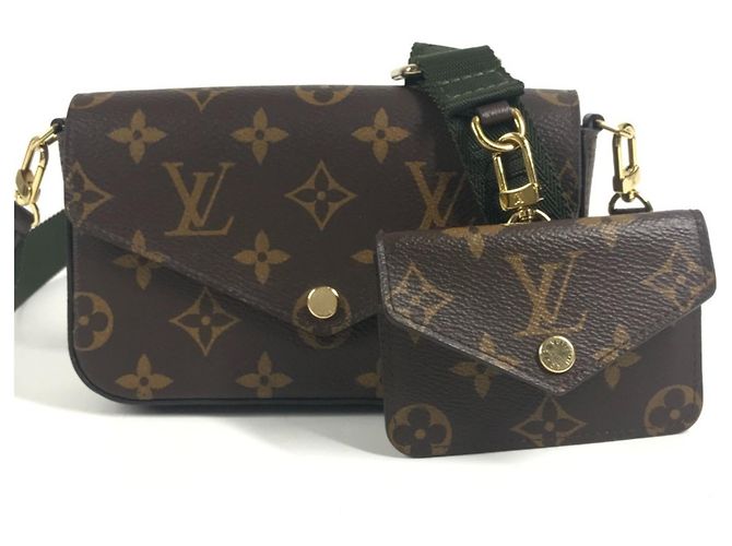 Multi Pochette Monedero Monogram Louis Vuitton Castaño Caqui Monograma