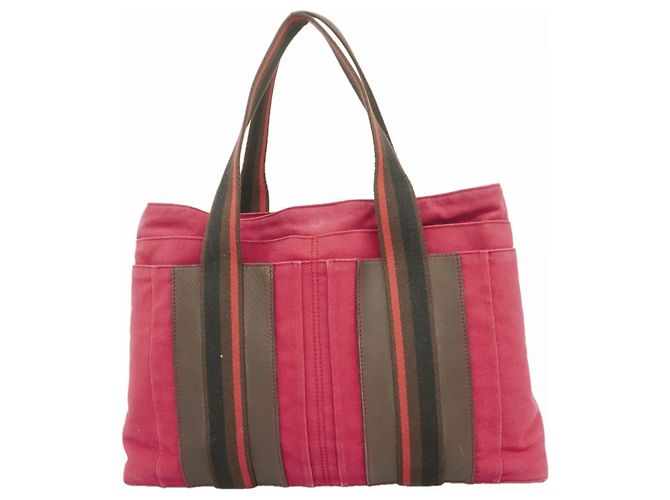 Hermès Hermes Troca Horizontal MM Canvas Tote Bag Rot
