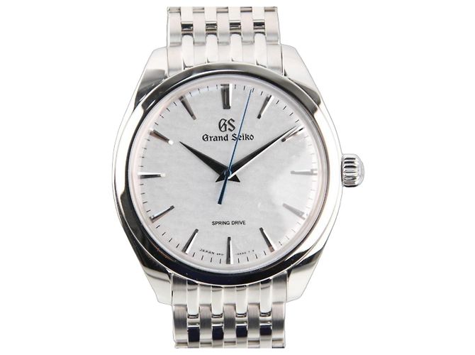 Grand Seiko Elegance White Omiwatari Spring Drive SBGY013 Prata Branco