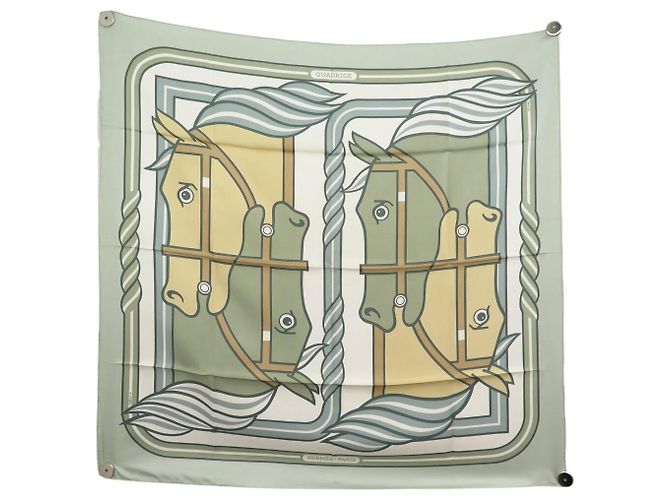 Hermès HERMES QUADRIGE CHEVAUX PIERRE PERON SQUARE 90 CM SILK SCARF Multiple colors