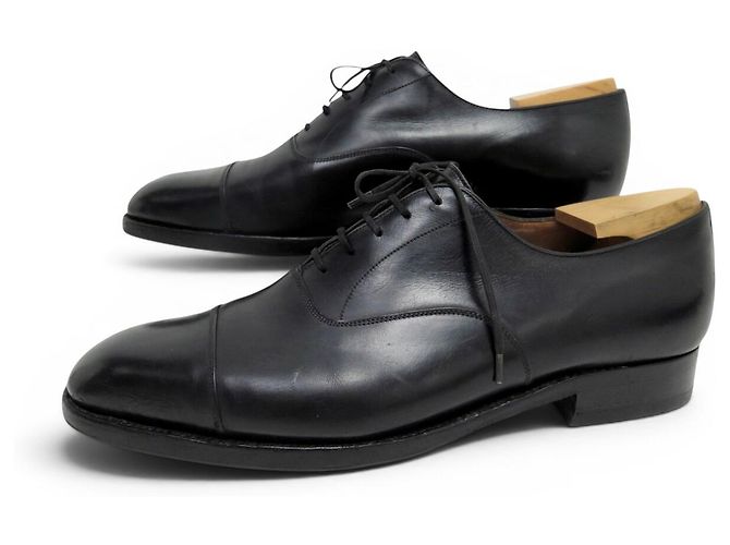 CHAUSSURES JM WESTON 300 RICHELIEU 7.5D 41.5 CUIR NOIR + EMBAUCHOIRS SHOES