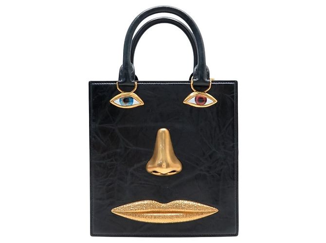 NOVA BOLSA SCHIAPARELLI FACE CABAS TOTE EM COURO PRETO