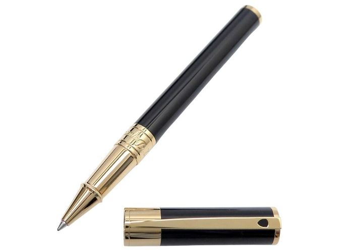 St Dupont NUOVA PENNA ROLLERBALL S.T. DUPONT D-INITIAL 262202 IN LACCA NERA Nero