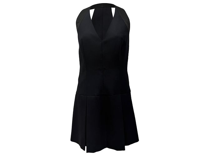 Alexander McQueen Mini Halter Kleid aus schwarzer Wolle