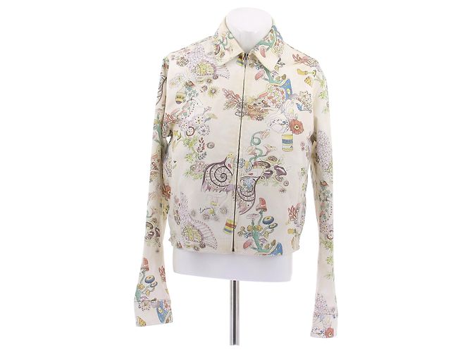 Giacca Lanvin Stampata in Cotone Bianca M Bianco