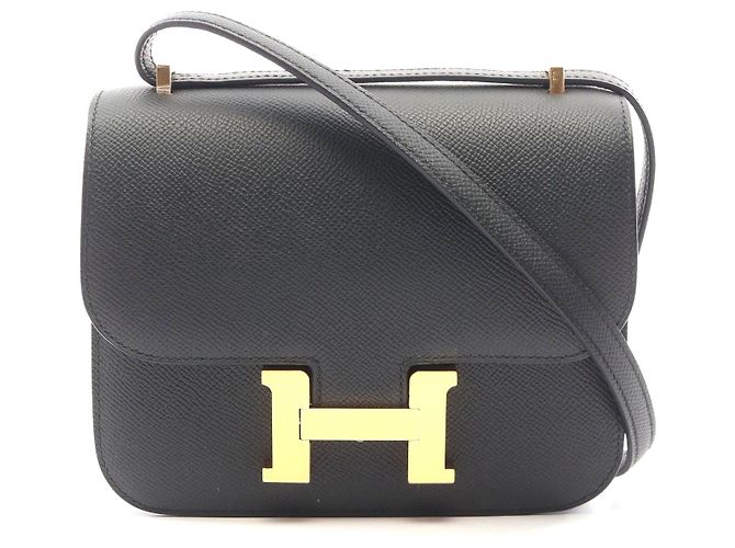 Hermès Bolsa de ombro de couro Hermes Constance 3 Mini Preto