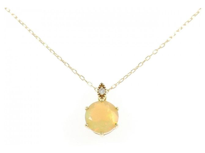Autre Marque Collana con diamante e opale Au750 D'oro