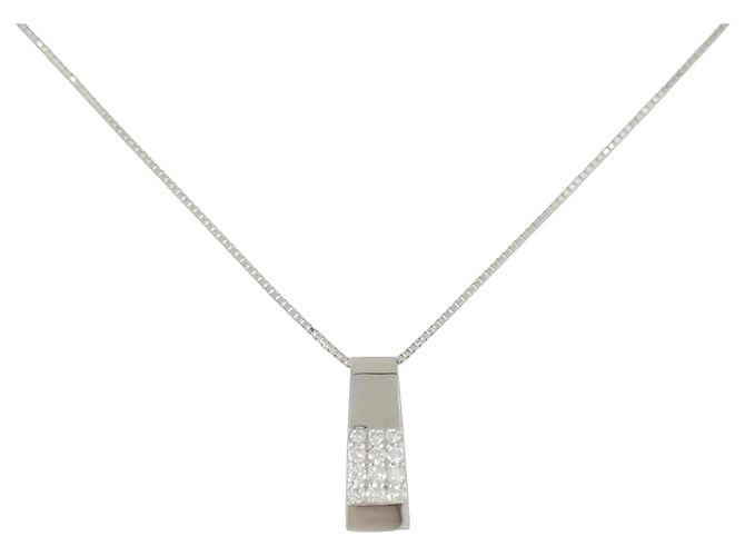 Autre Marque Diamant-Halskette PT900 PT850 Silber
