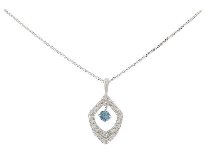 Autre Marque Collar de oro blanco Au750 y diamantes Plata