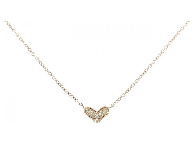 Autre Marque Colar de ouro rosa K10 e diamantes