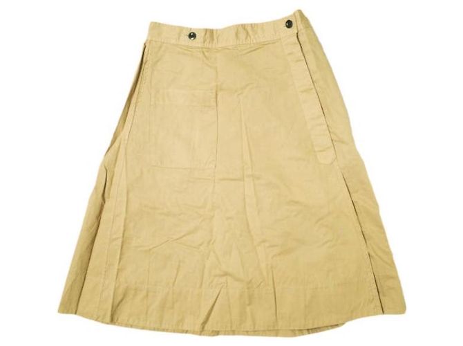 Autre Marque Falda de sarga de algodón MHL. Beige