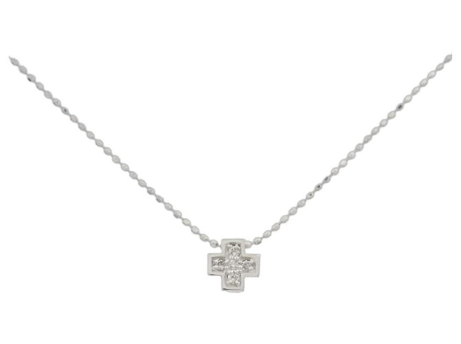 Autre Marque Colar de ouro branco Au750 e diamantes
