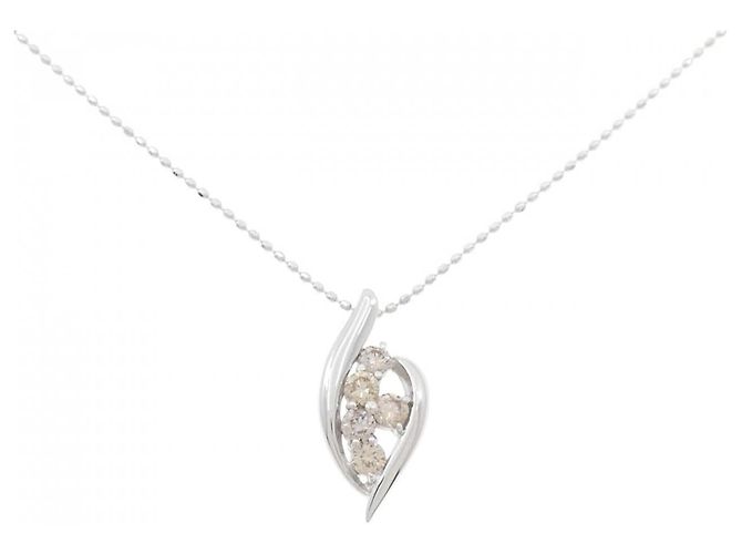 Autre Marque K18WG Diamant Halskette Silber