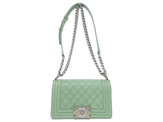 Borsa a tracolla Chanel Boy Line 67085 Verde