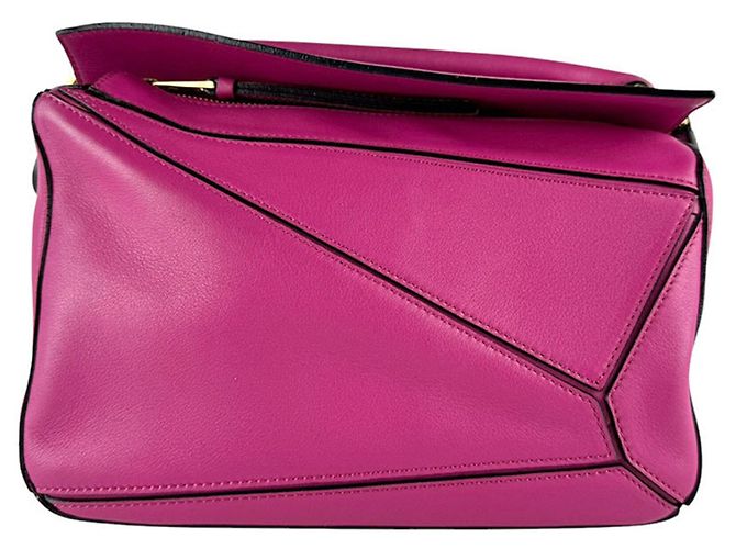 Bolsa Puzzle Loewe em couro rosa