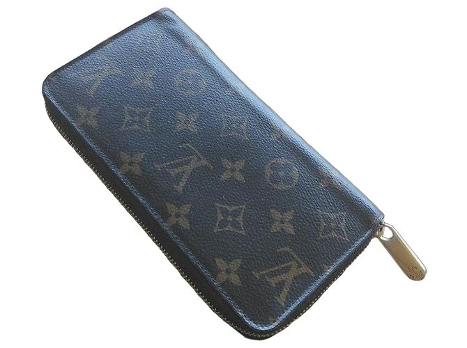 Louis Vuitton Cartera Zippy Monogram Canvas Castaño Roja