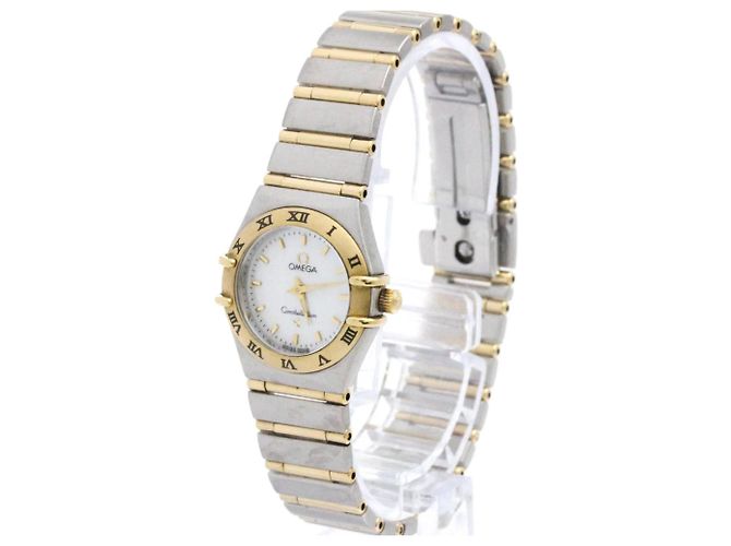 Reloj Omega Constellation Quartz de acero inoxidable y oro amarillo 22