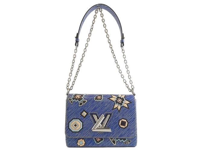 Borsa a Spalla Louis Vuitton Epi Twist MM Blu