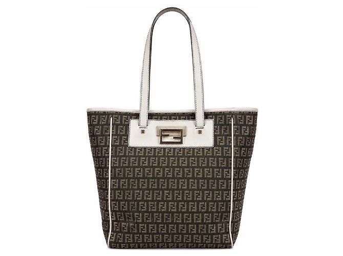 Bolsa Fendi Zucca Marrom Branco