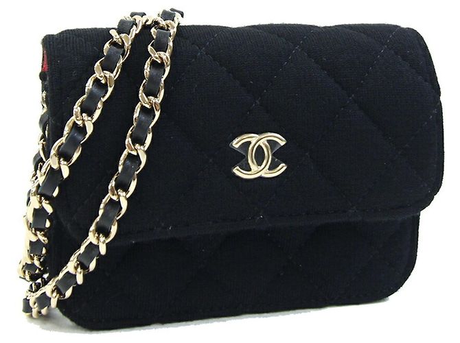 Bolsa de ombro mini matelassé Chanel Preto