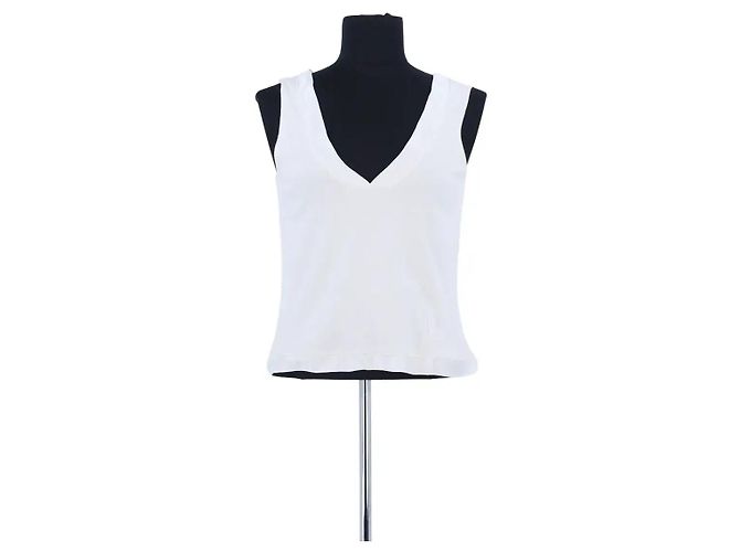 Dior Top de algodón blanco sin mangas