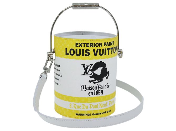 LOUIS VUITTON Borsa Monogram Painted Can in PVC 2way Gialla M81593 Auth 71492SM Giallo
