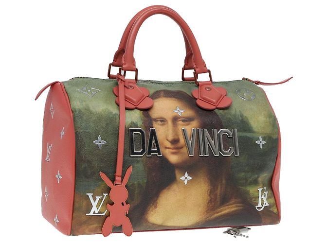 LOUIS VUITTON Collection Masters Mona Lisa Speedy 30 Sac M43372 LV Auth 87609SAM Rose Kaki