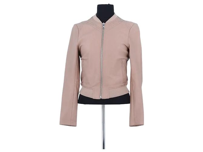 Maje Beige Lederjacke