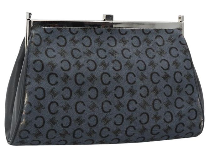 Céline Bolsa de Ombro CELINE C Macadam Canvas Cinza Prata Auth YKZ580 Marrom