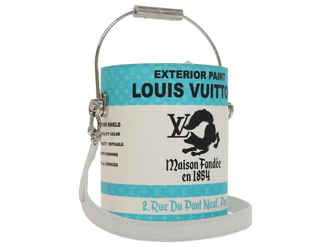 LOUIS VUITTON Sac à main Monogram Painted Can en PVC 2way Bleu M81597 LV Auth 97849SM