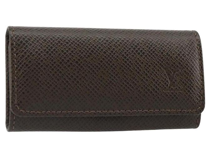 LOUIS VUITTON Taiga Multicles 4 Key Case Grizzly M30528 LV Auth 178406A Brown