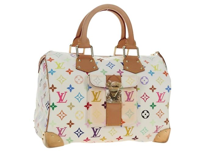 LOUIS VUITTON Monogram Multicolor Speedy 30 Tasche Weiß Bron M92643 Auth 184572SAM Bronze