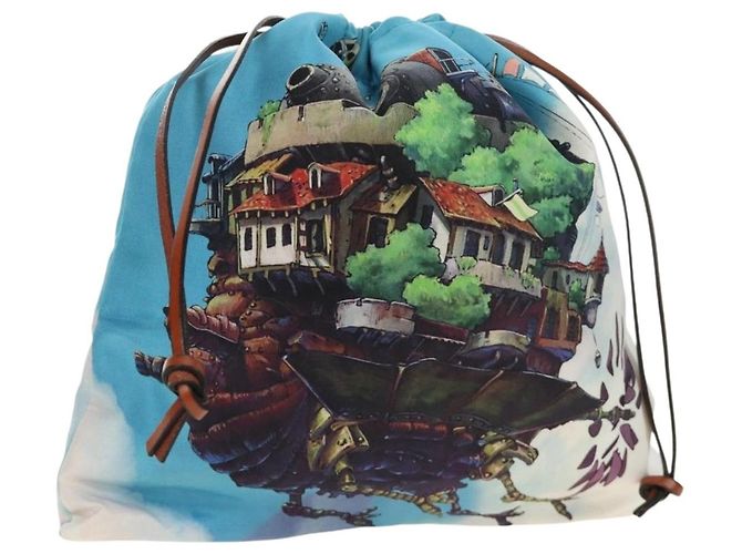 Collaborazione LOEWE Studio Ghibli Il Castello Errante Nylon Blu Auth 167403SAM