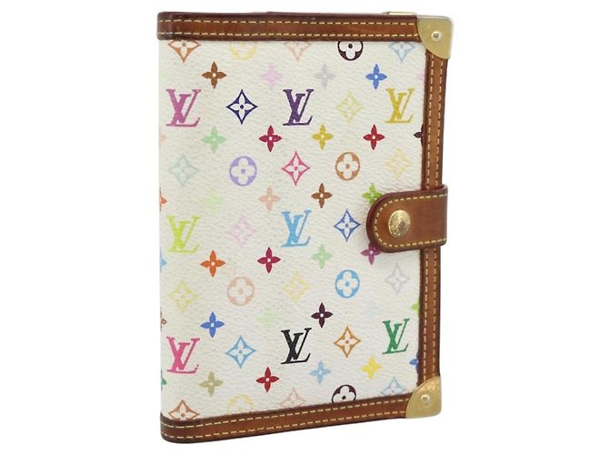 LOUIS VUITTON Monogram Multicolor Agenda PM Planner Cover R21074 Auth 184793 White
