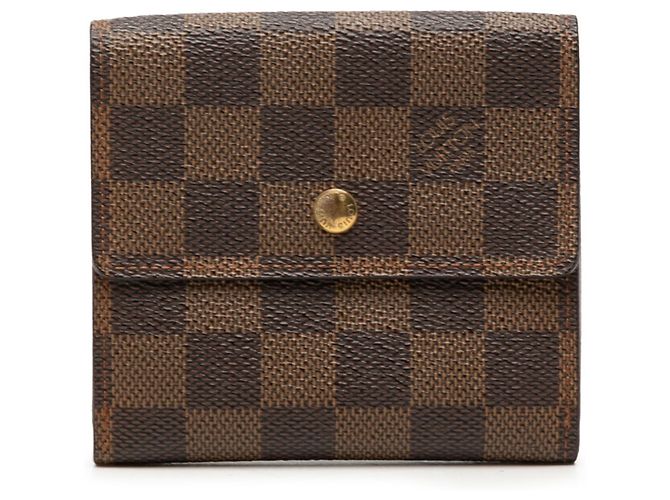 Louis Vuitton Damier Portefeuille Elise Bi-fold Wallet Brown Damier ebene