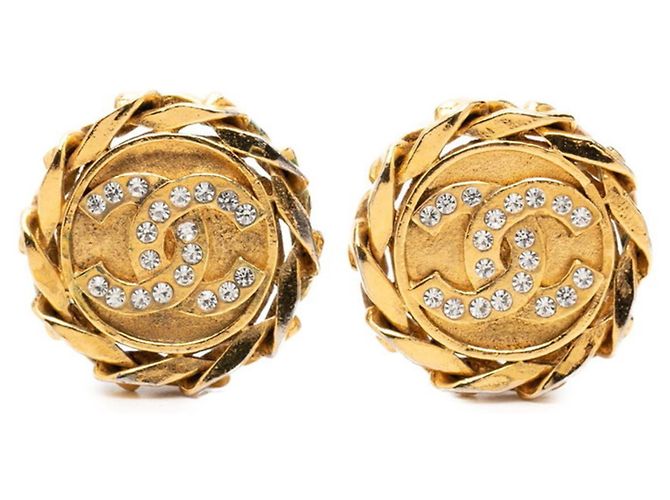Orecchini tondi vintage Chanel Coco Mark
